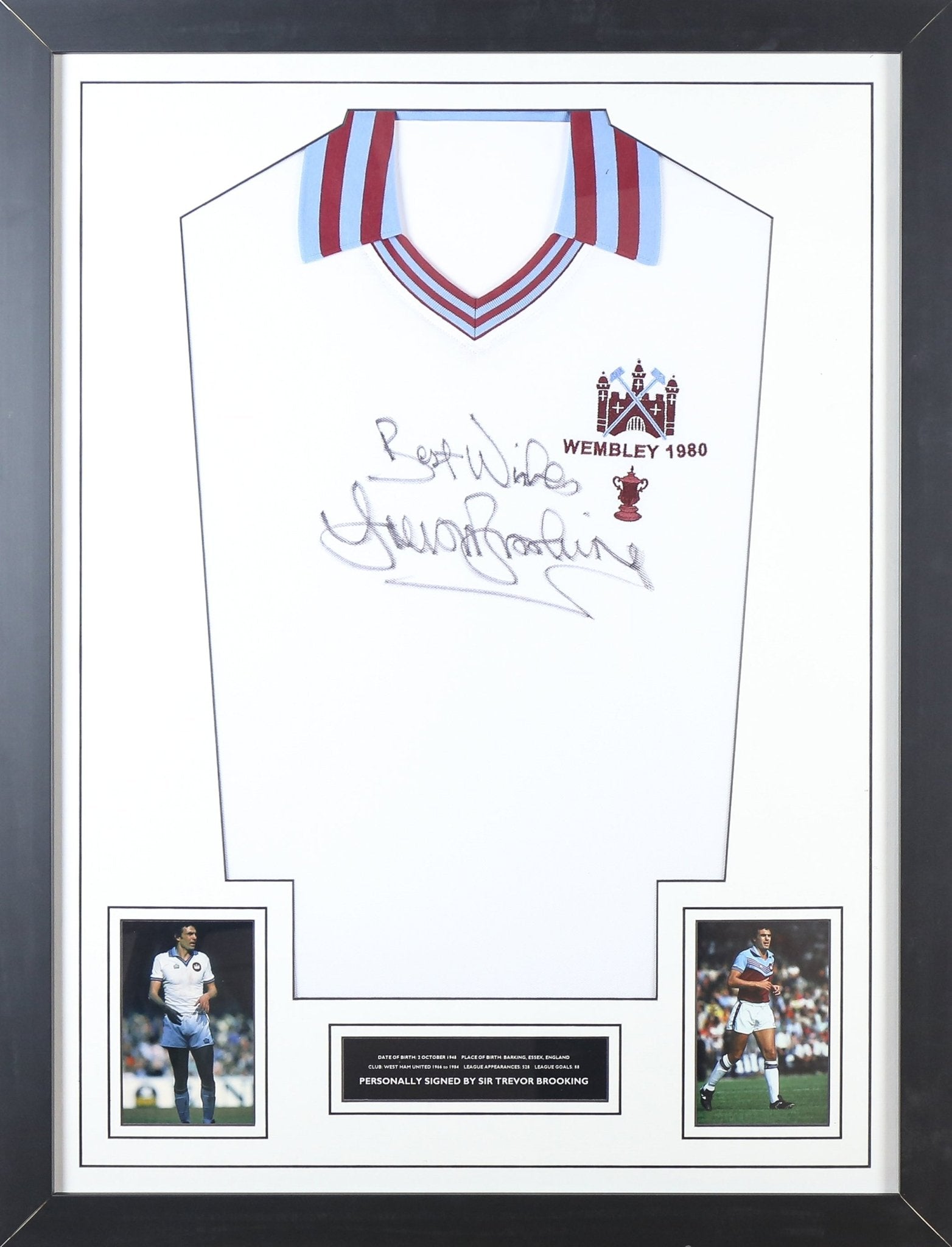 Trevor Brooking Signed Shirt Framed Display - Memorabilia Framers Shop